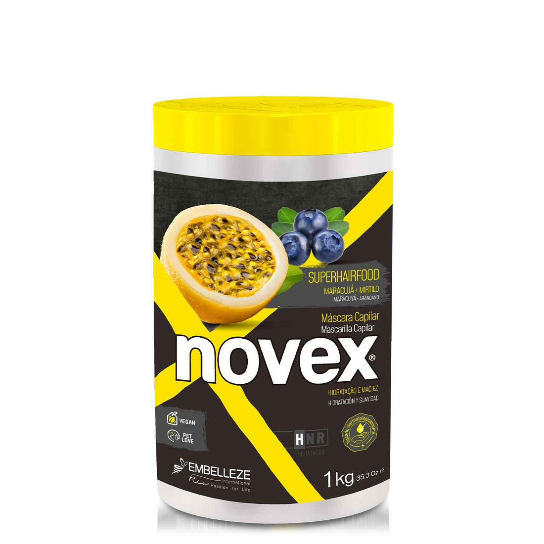 Novex Superhairfood Deep Hair Mask, Passion Fruit + Blueberry