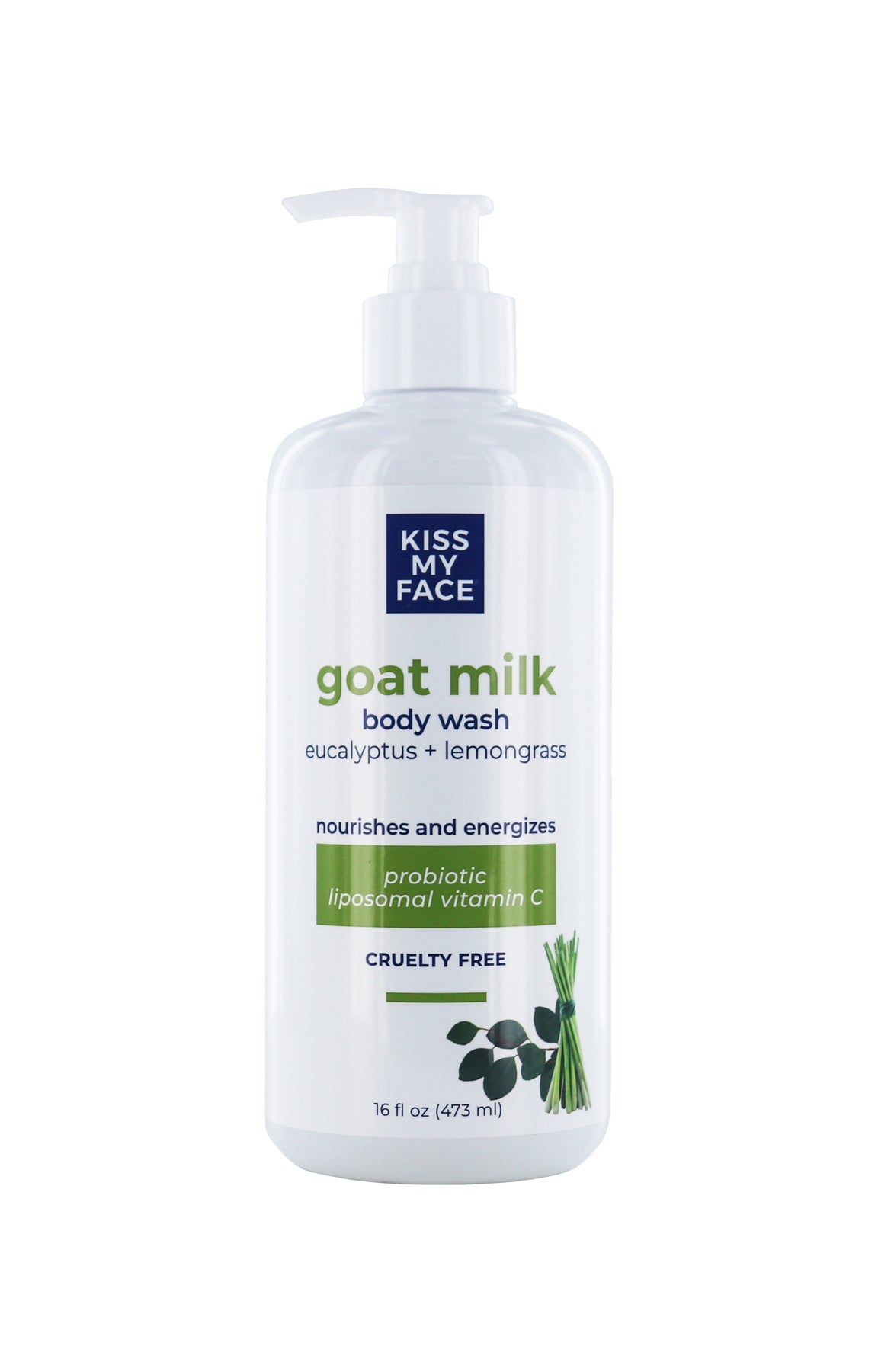 Kiss My Face Goat Milk Body Wash, Eucalyptus + Lemongrass