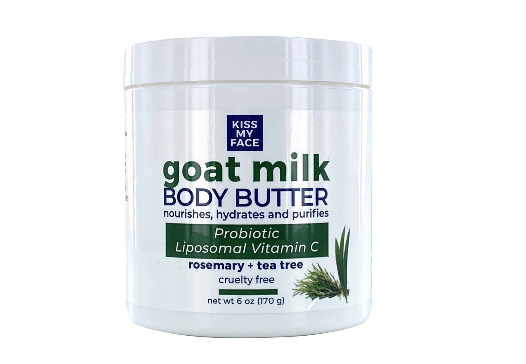 Kiss My Face Goat Milk Body Butter, Rosemary + Tea Tree