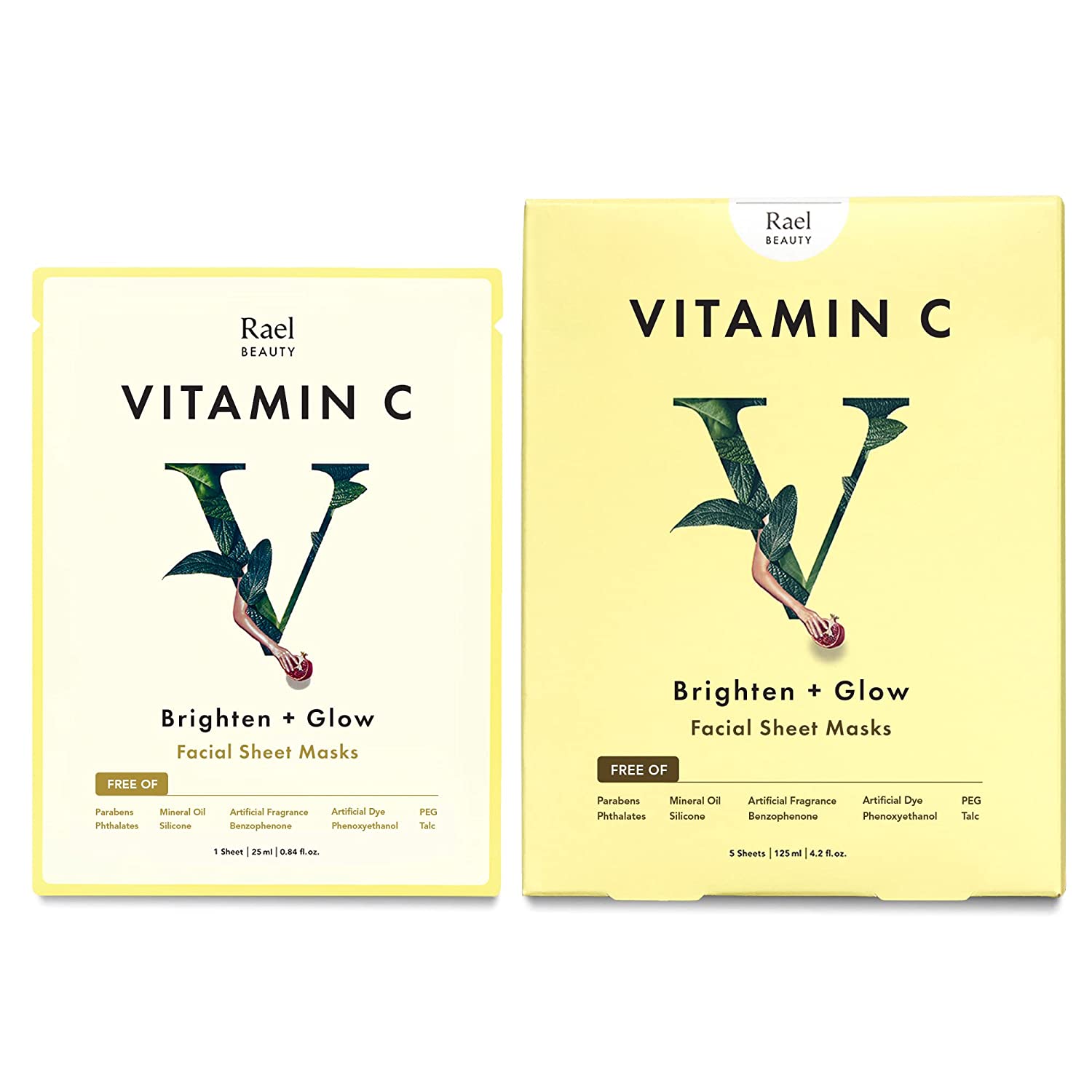 Rael Beauty, Vitamin C Brighten + Glow Facial Sheet Masks
