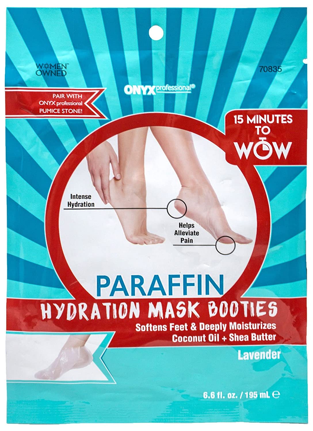 Onyx Professional Paraffin Hydration Mask Booties, Lavender 70835