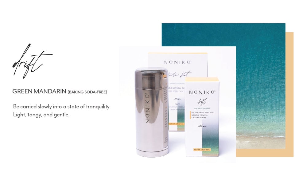 Noniko Natural Deodorant, Drift (Sensitive Formula Green Mandarin)