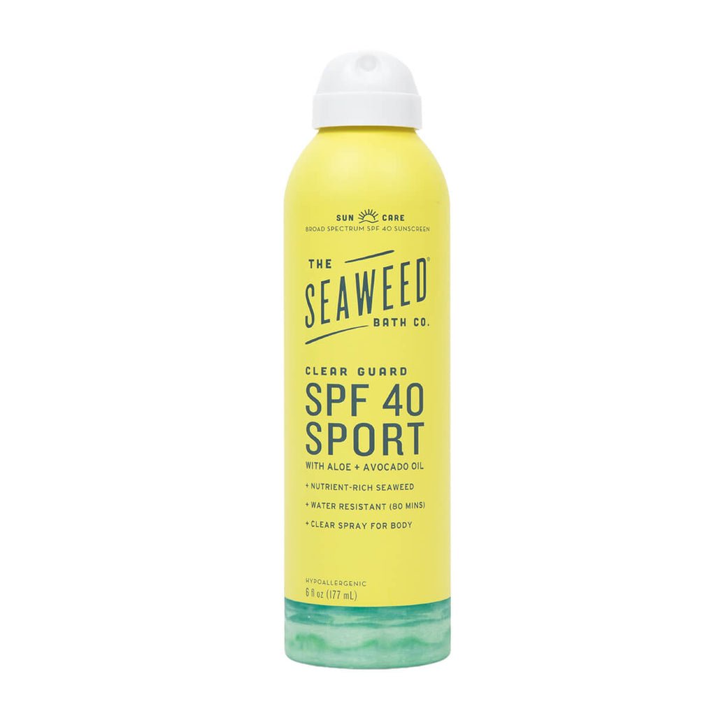 The Seaweed Bath Co. Clear Guard Sport Sunscreen Spray With Aloe + Avocado Oil, SPF 40