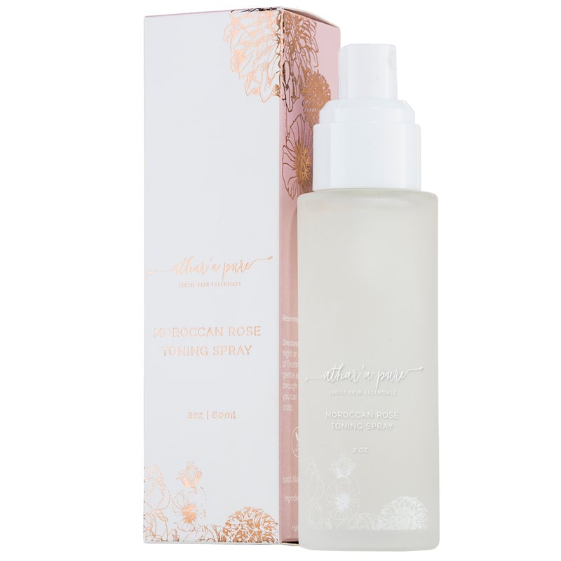 Athar'a Pure Moroccan Rose Toning Spray - Natural Rose Water Toner