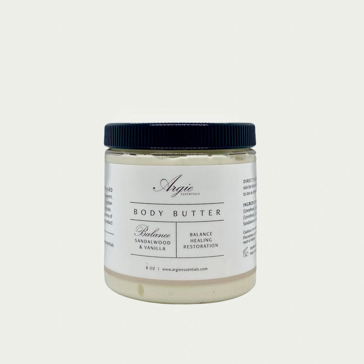 Argie Essentials Body Butter, Balance (Sandalwood + Vanilla)