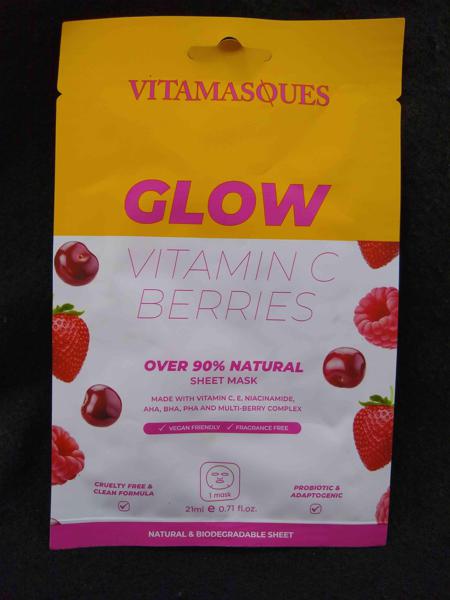 Vitamasques Vitamin C Natural & Biodegradable Sheet Mask, Glow Berries