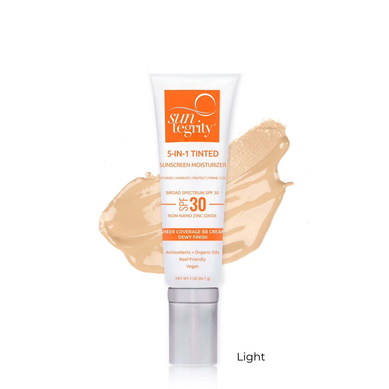 Suntegrity 5 in 1 Natural Moisturizing Tinted Face Sunscreen, Light, SPF 30