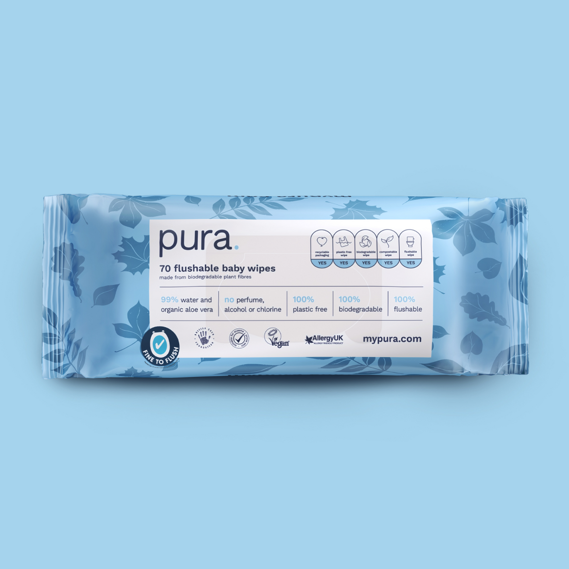 Pura Flushable Baby Wipes 