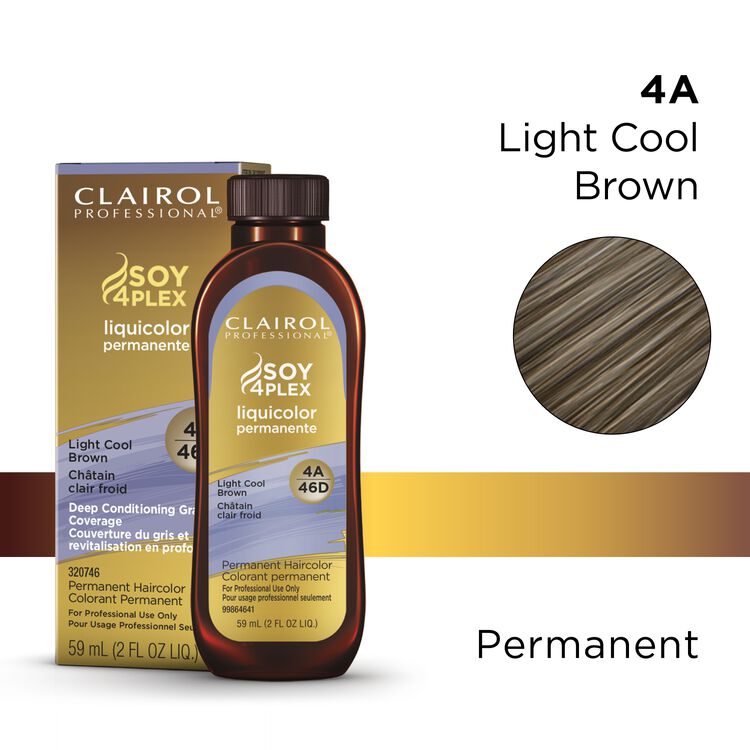 Clairol Soy4Plex Liquicolor Permanent Hair Color, Light Cool Brown 4 a 46 D