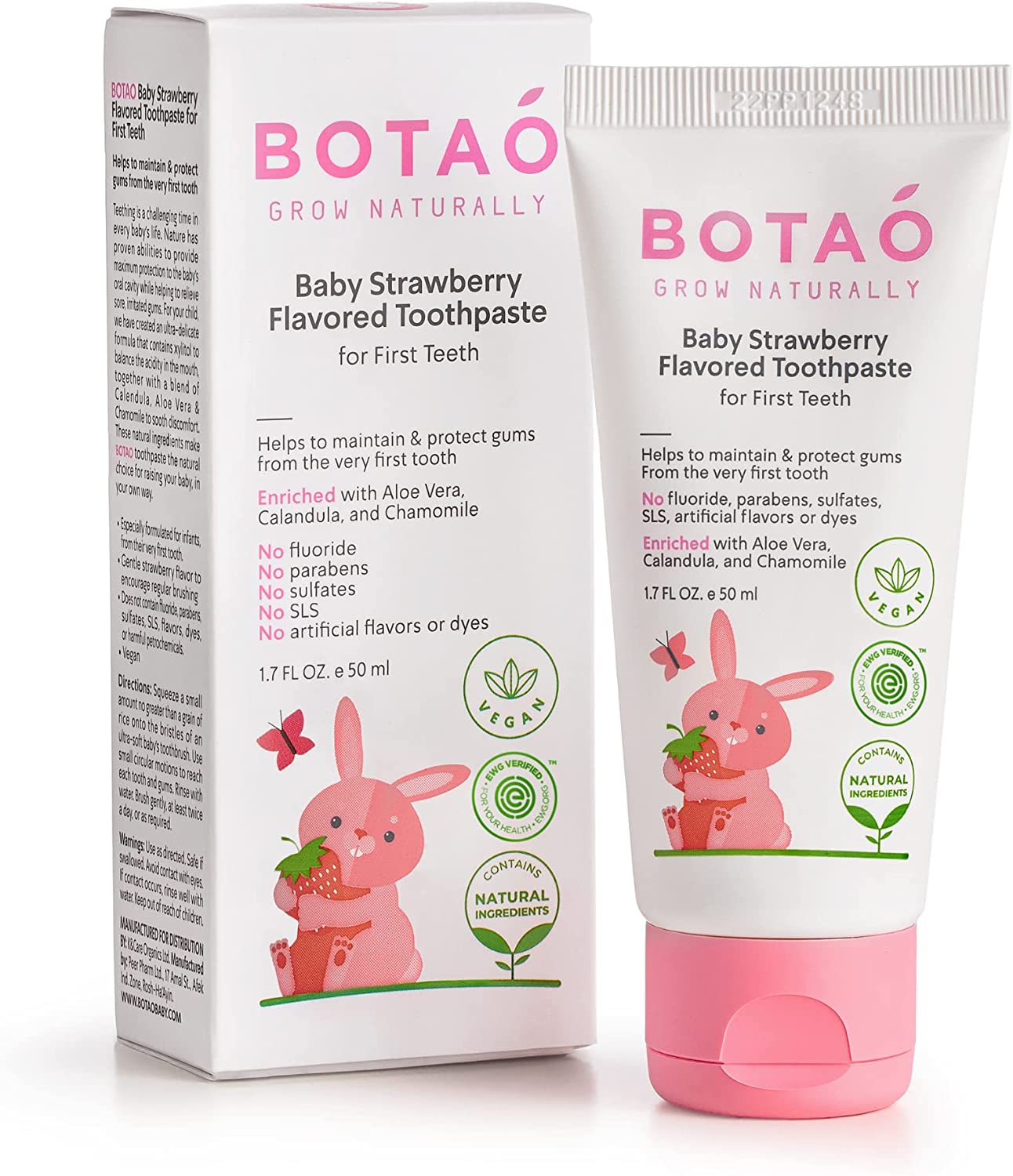 BOTAO Baby Strawberry Flavored Toothpaste 