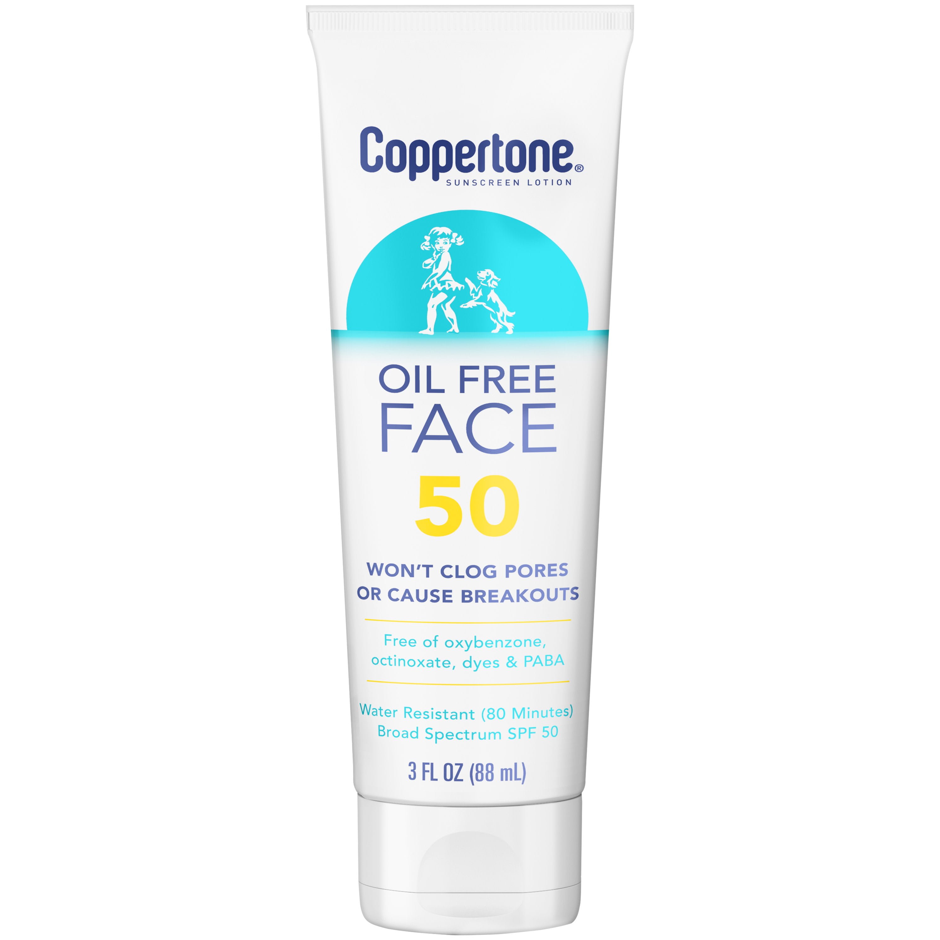 Coppertone Oil Free Face Sunscreen, SPF 50