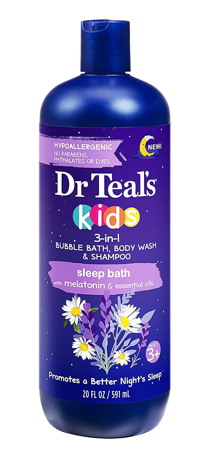 Dr Teal's Kids 3-in-1 Bubble Bath, Body Wash & Shampoo, Oat & Milk
