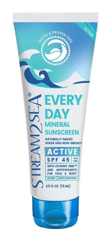 Stream2Sea Every Day Mineral Sunscreen, Active, SPF 45