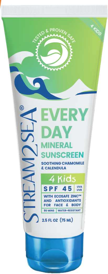 Stream2Sea Every Day Mineral Sunscreen, Kids, SPF 45