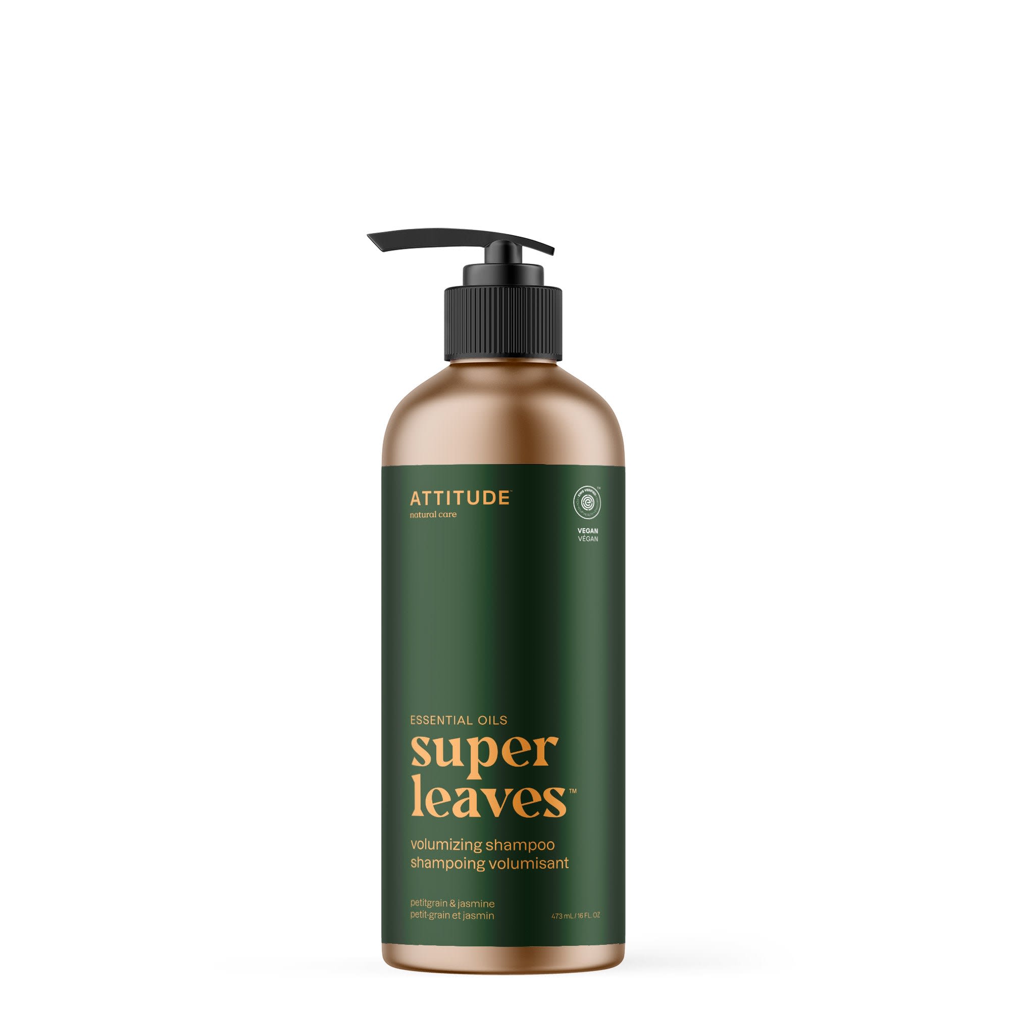 ATTITUDE Essential Oils Super Leaves Volumizing Shampoo, Petitgrain & Jasmine 