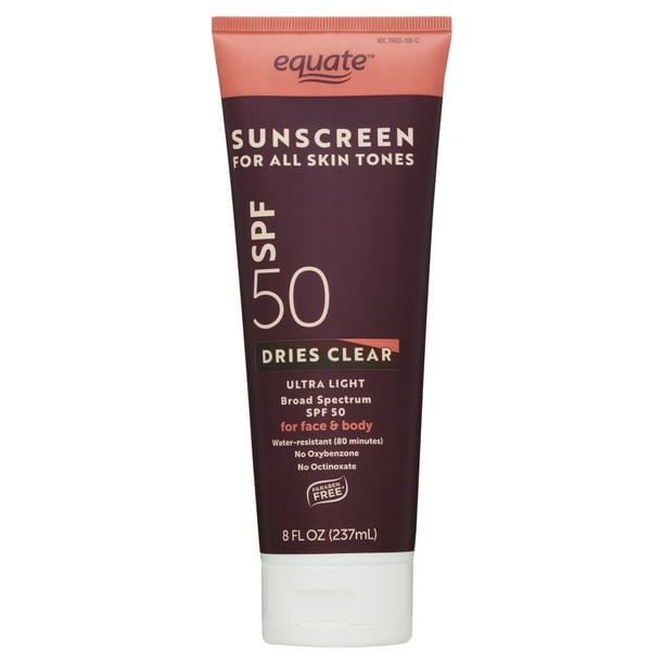 Equate Ultra Light Sunscreen Lotion for All Skin Tones, SPF 50