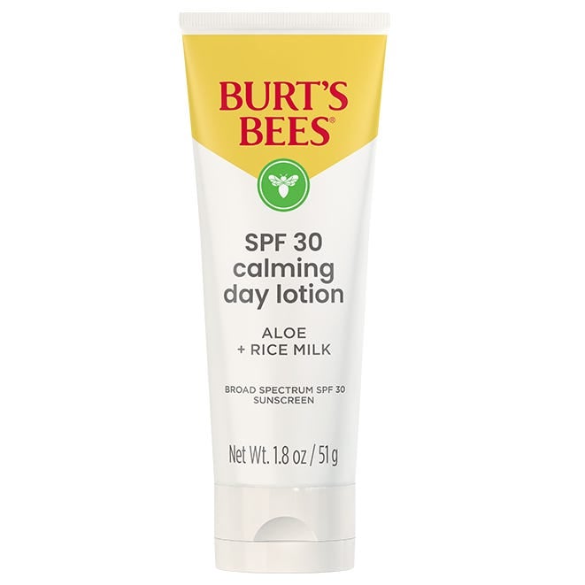 Burt's Bees Calming Daily Lotion, Aloe and Rice Milk, SPF 30