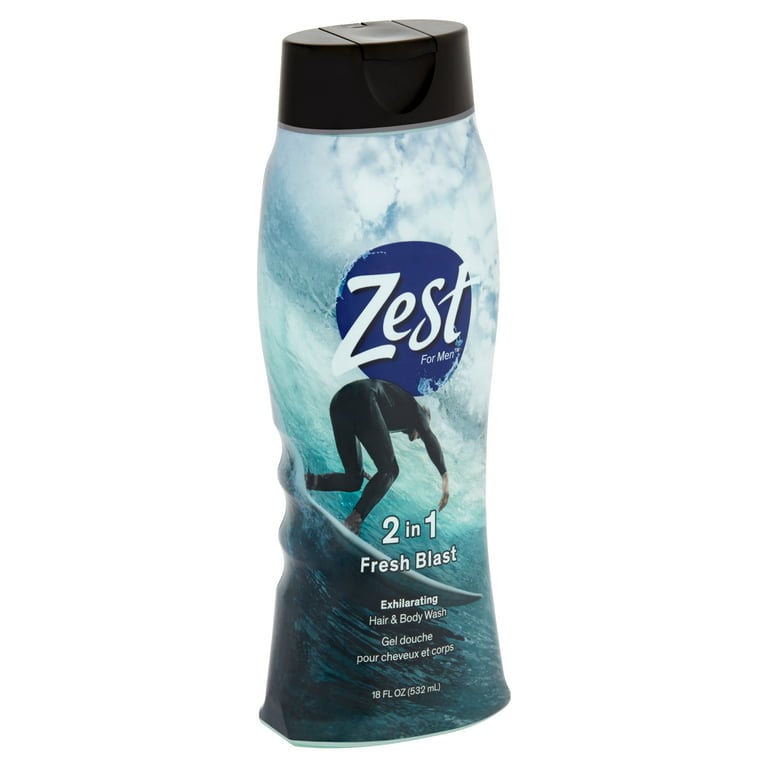 Zest for Men, 2 in 1, Exhilarating Hair & Body Wash, Fresh Blast