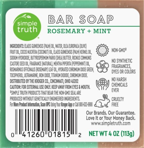 Simple Truth, Bar Soap, Rosemary + Mint