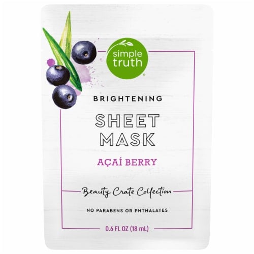 Simple Truth, Brightening Sheet Mask, Acai Berry