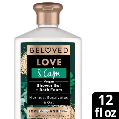 Beloved Love & Calm Moringa, Eucalyptus & Oat Vegan Shower Gel & Bath Foam