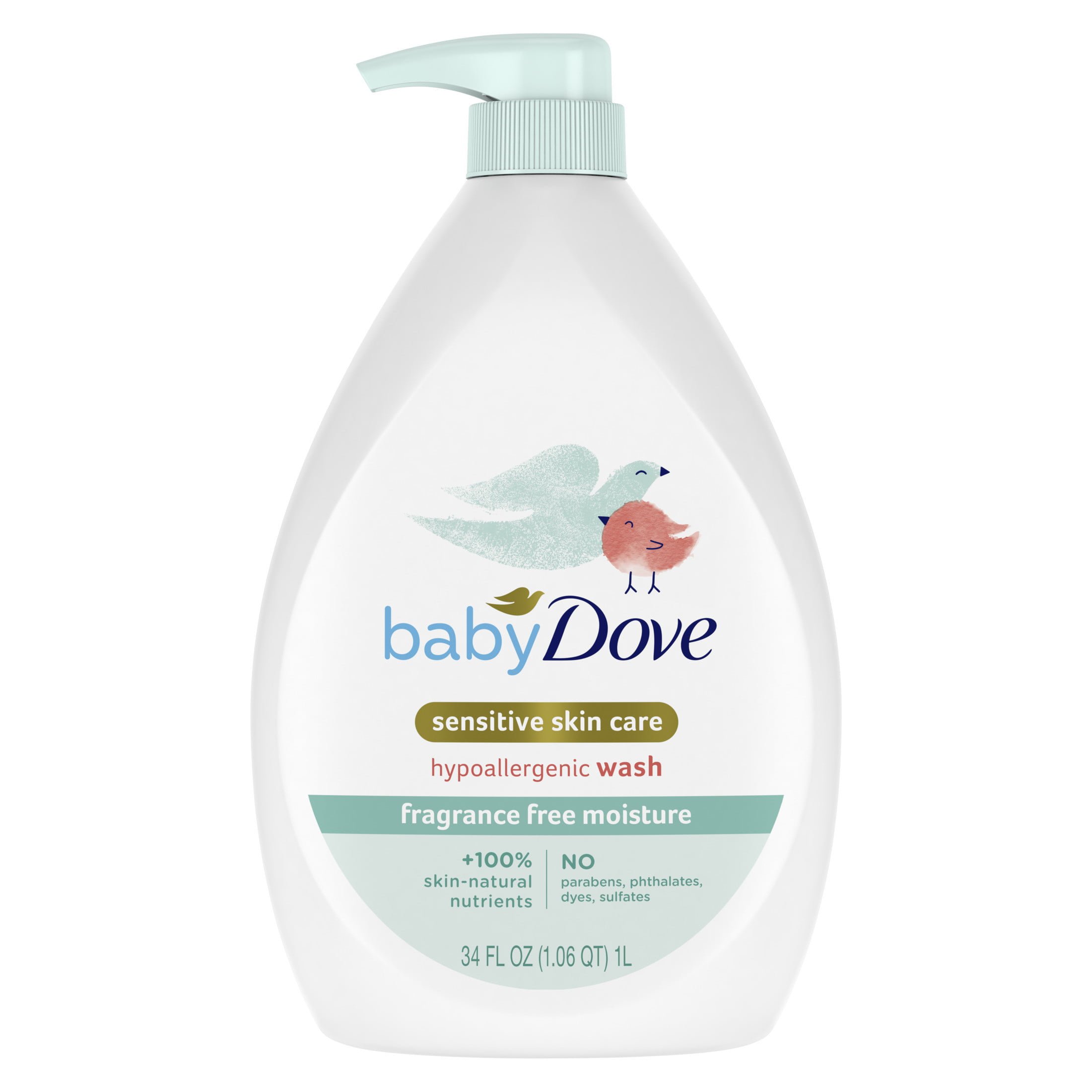 Baby Dove Sensitive Skincare Liquid Body Wash, Fragrance Free