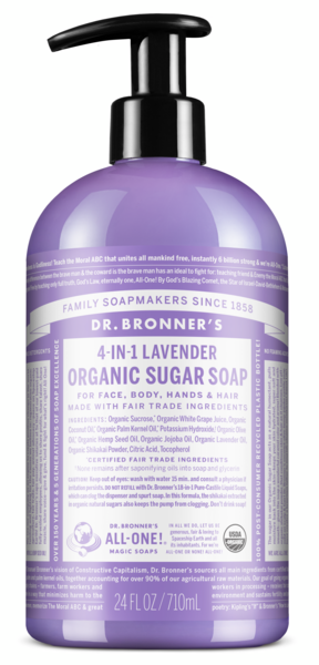 Dr. Bronner's 4-in-1 Organic Sugar Soap, Lavender