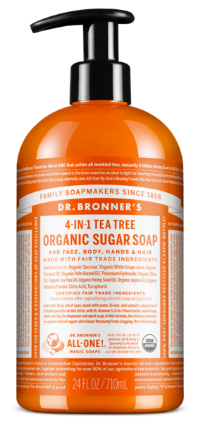 Dr. Bronner's 4-in-1 Organic Sugar Soap, Tea Tree