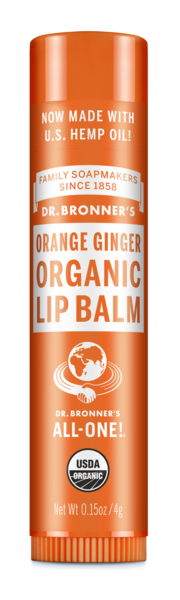 Dr. Bronner's Organic Lip Balm, Orange Ginger