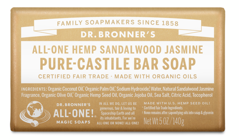 Dr. Bronner's All One Hemp Pure Castile Bar Soap, Sandalwood Jasmine