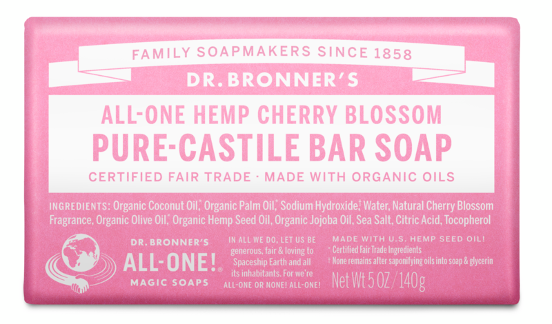 Dr. Bronner's All One Hemp Pure Castile Bar Soap, Cherry Blossom
