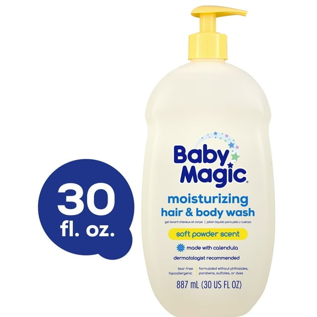 Baby Magic, Moisturizing Hair & Body Wash,  Soft Powder Scent 