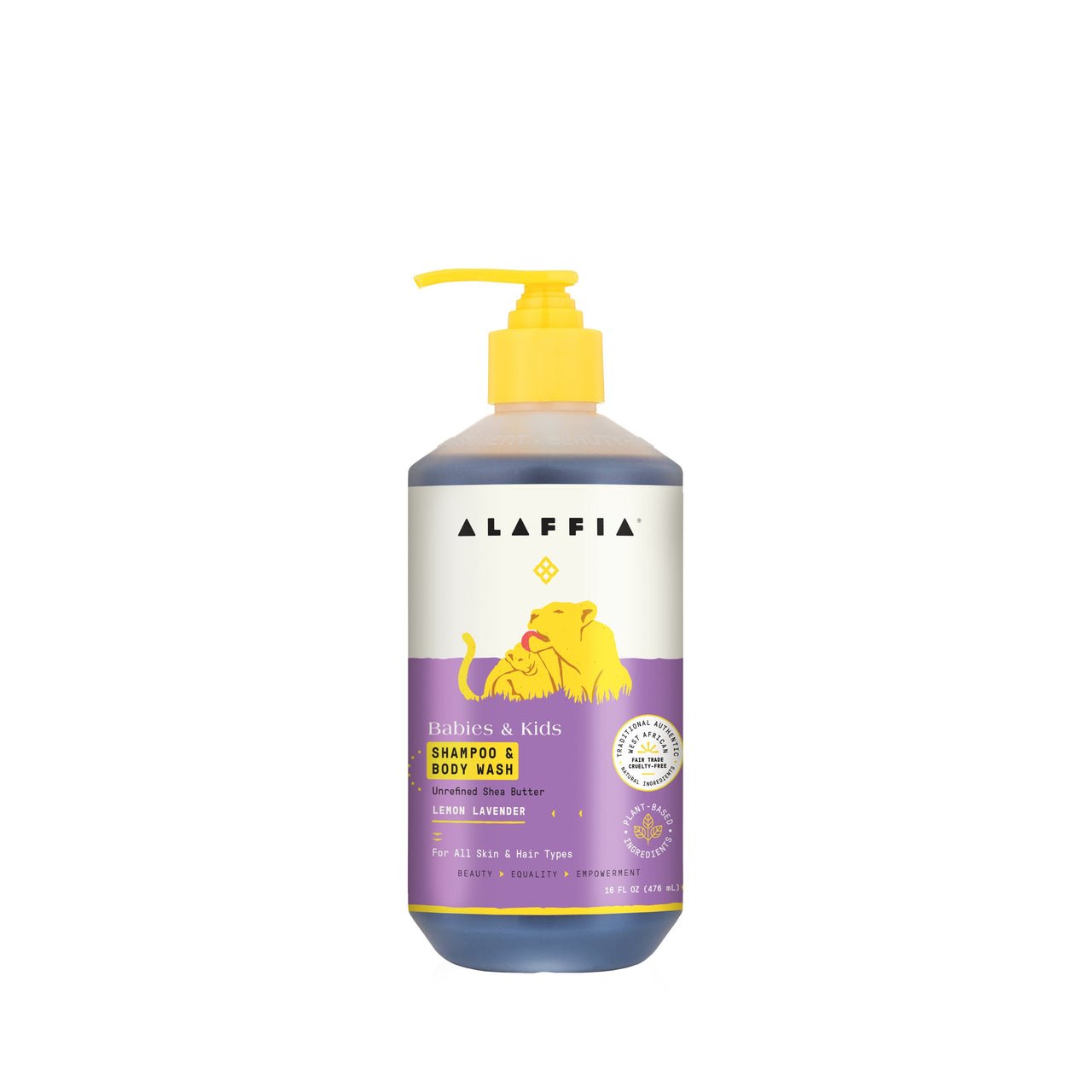 Alaffia Babies & Kids Unrefined Shea Butter Shampoo & Body Wash, Lemon Lavender