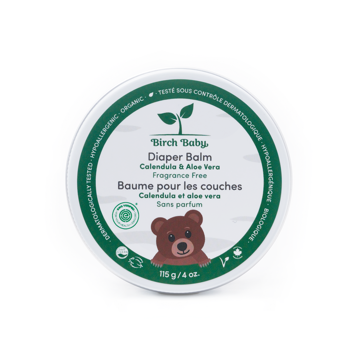 Birch Baby Calming Diaper Balm Calendula & Aloe Vera, Fragrance Free