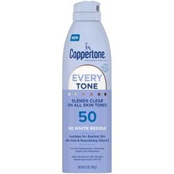 Coppertone Every Tone Sunscreen Lotion Spray, SPF 50