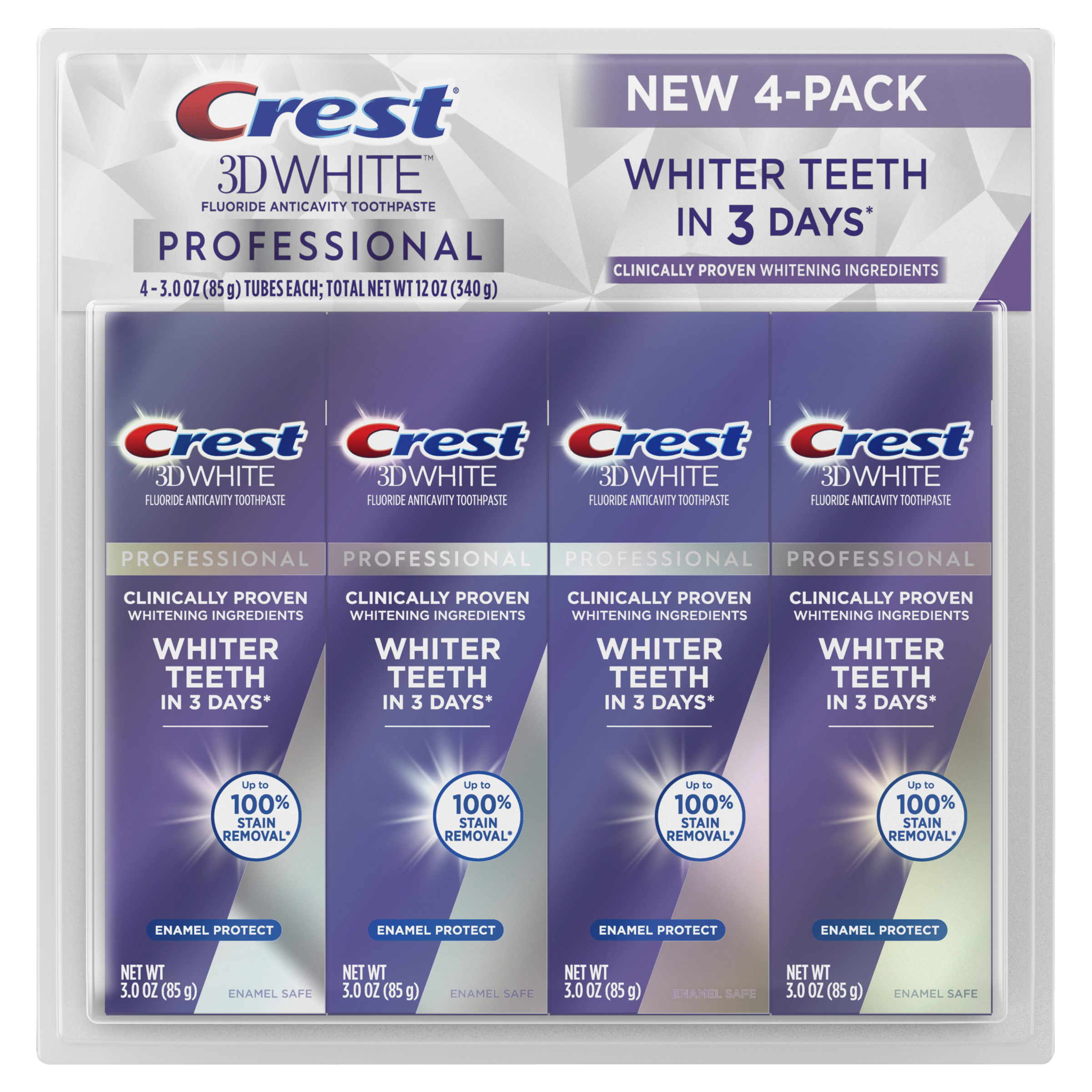 Crest 3 D White Professtional Enamel Protect Fluoride Anticavity Toothpaste