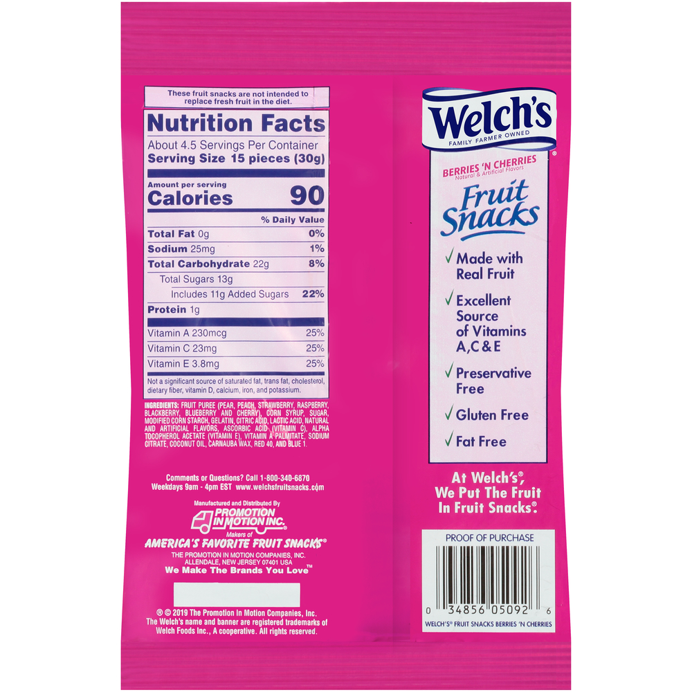 Exemple Moulin Fr n sie Welchs Fruit Snacks Nutrition Il Ch ne Intervalle