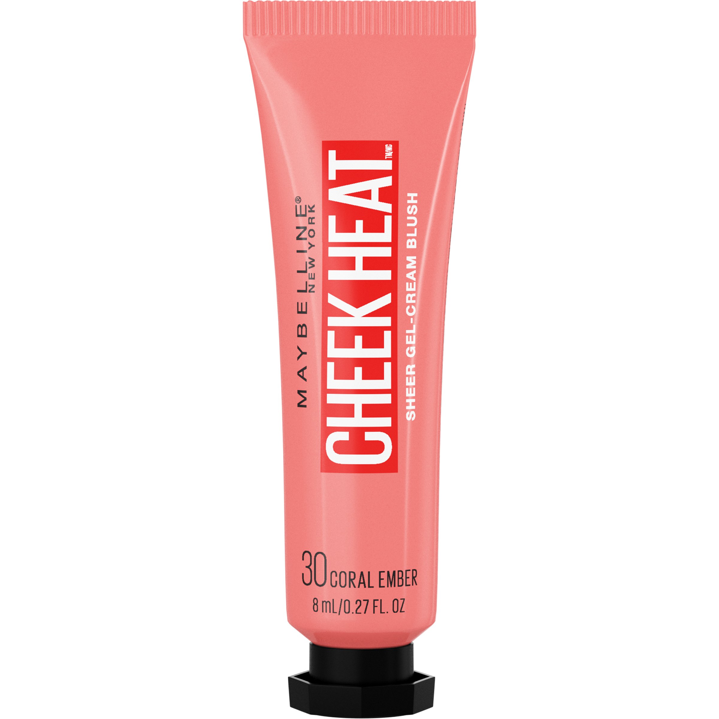 Maybelline New York Cheek Heat Sheer Gel Cream Blush, 30 Coral Ember