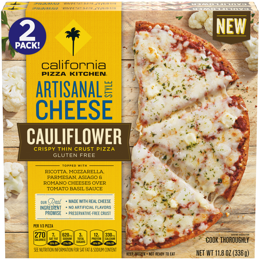 Ewg S Food Scores California Pizza Kitchen Gluten Free Artisanal Cheese Style Cauliflower Crispy Thin Crust Pizza Topped With Ricotta Mozzarella Parmesan Asiago Romano Cheeses Over Tomato Basil Sauce Artisanal Cheese